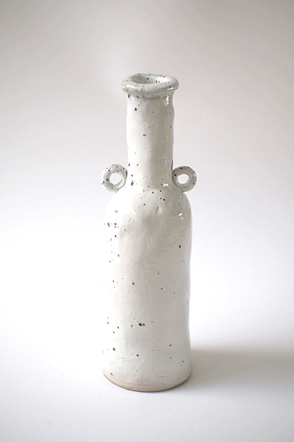 Duo Handle Speckled White Vase